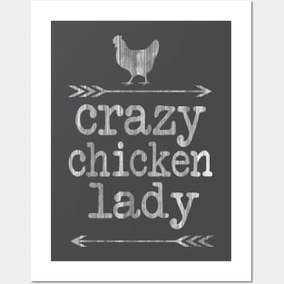 Crazy Chicken lady, chicken lover Posters and Art